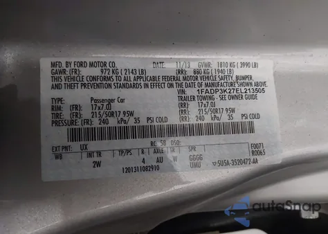 2014 Ford Focus Se from USA, damaged, VIN 1FADP3K27EL213505
